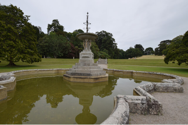 Fountains in Pencarrow House and Gardens near Bodmin Moor in North Cornwall.