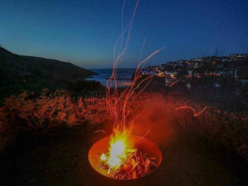 Dusk from the top garden at Hillside Cottage, Port Isaac