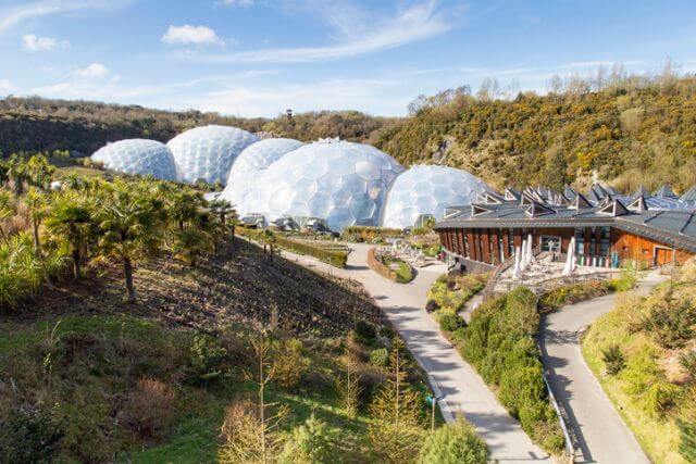 A view of the Eden Project biomes.