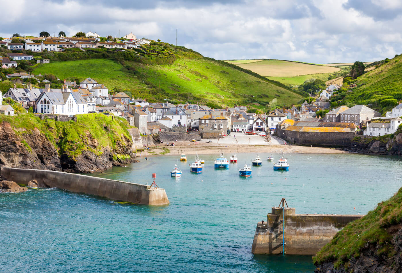 Port Isaac in North Cornwall, UK.