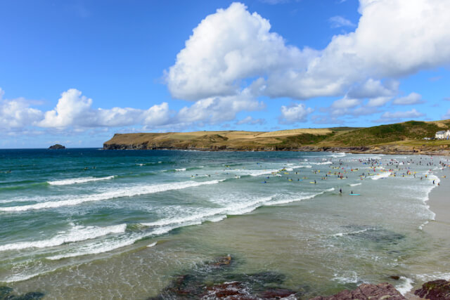 View of Polzeath Beach.