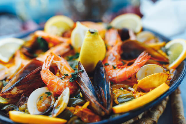 bowl of seafood.