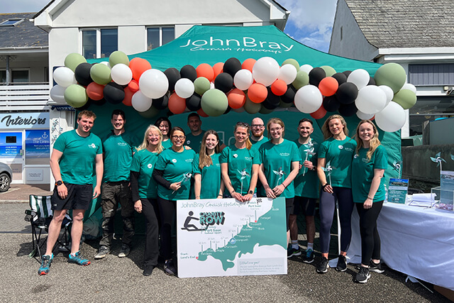 The John Bray Cornish Holidays team at the charity row