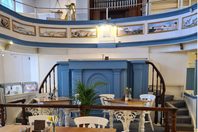 Interior of the Chapel Cafe in Port Isaac