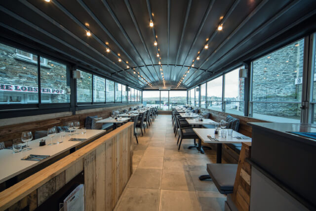 Interior of Mussel Box - restaurant in Padstow.