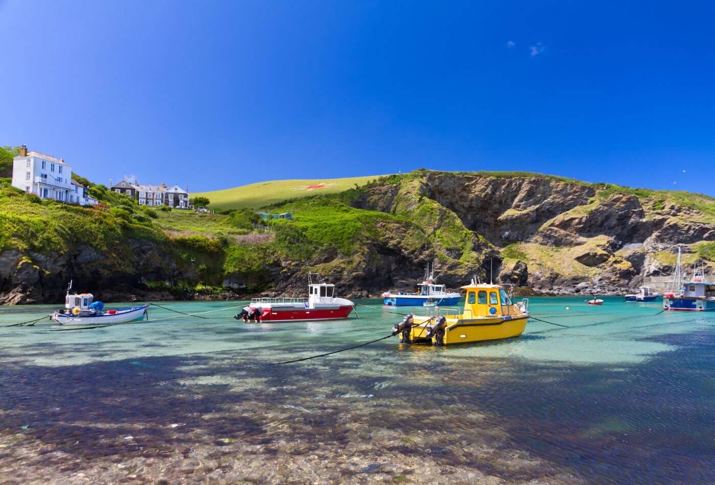 Port Isaac Harbour in Port Isaac, North Cornwall.