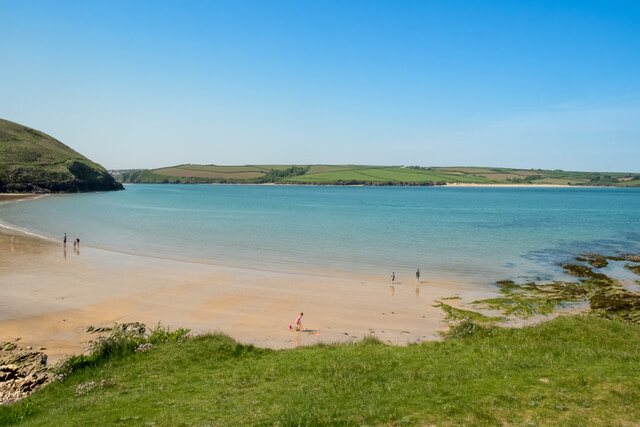 A view of the beach at Daymer Bay in North Cornwall.
