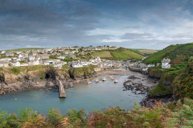 Panoramic view of Port Isaac Beach.